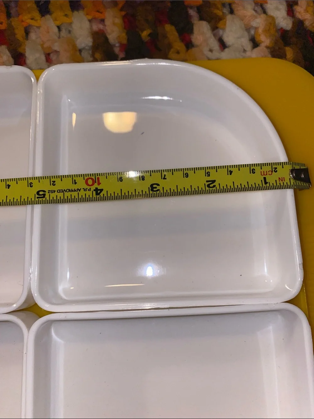 Vintage Yellow and White Removable Sectioned Serving Trays - Set of 4